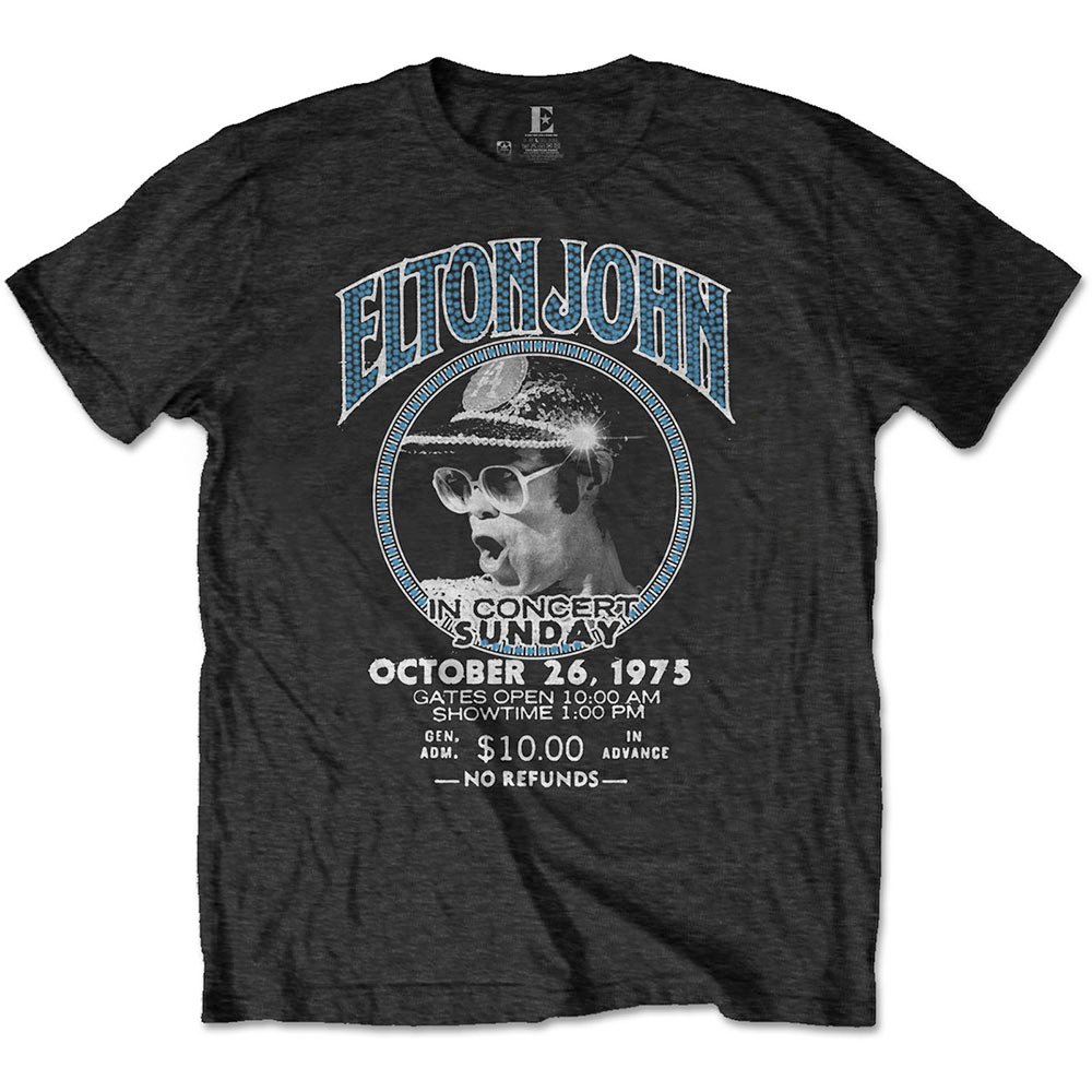 Elton John - Live In Concert Heren Tshirt - Eco - Zwart